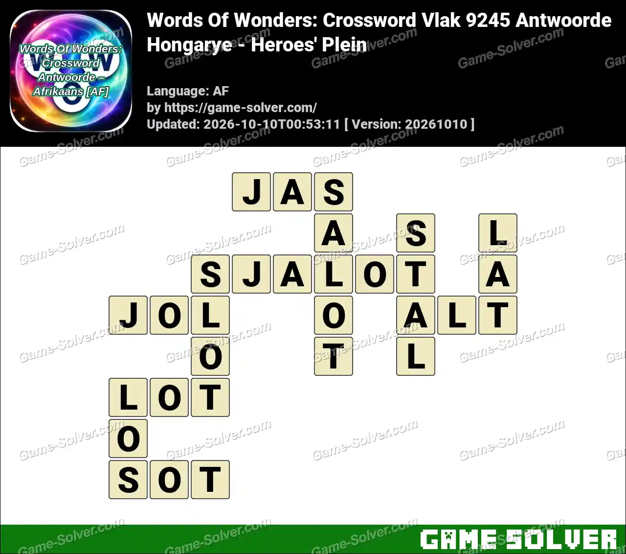 Words Of Wonders: Crossword Vlak 9245 Antwoorde – Hongarye – Heroes’ Plein
